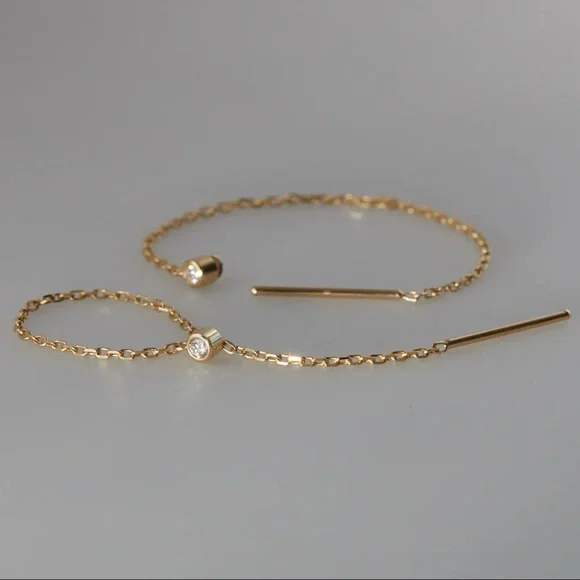 Brand New Catbird Diamond Greco Lariat Earrings - Picture 3 of 6